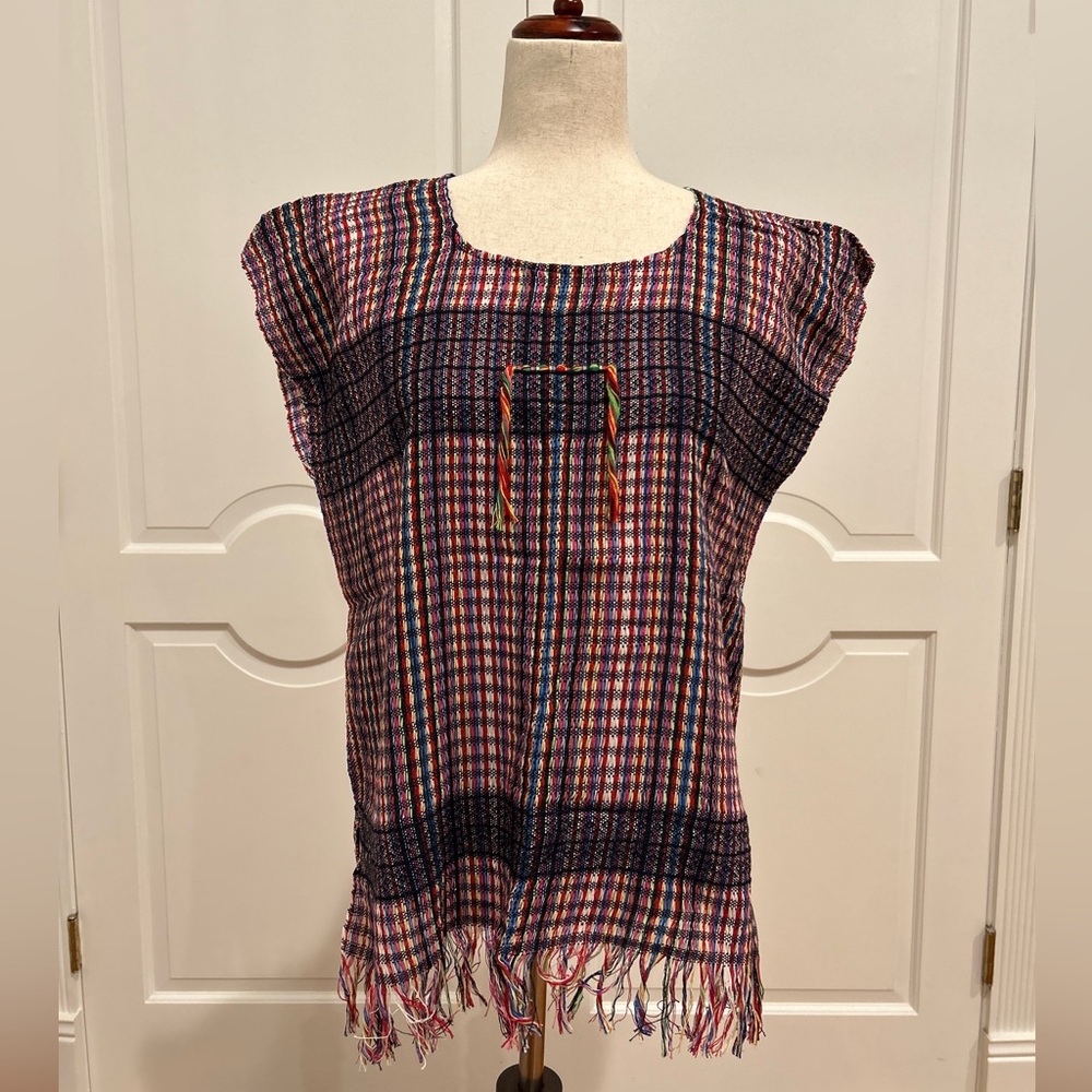 Multicolor Pedal loom Mexican blouse, summer blouse. Blusa deshilada!